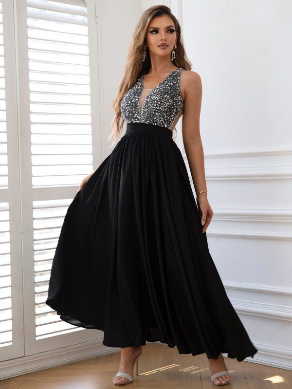 Contrast Sequin Sleeveless Maxi Dress - Image 4