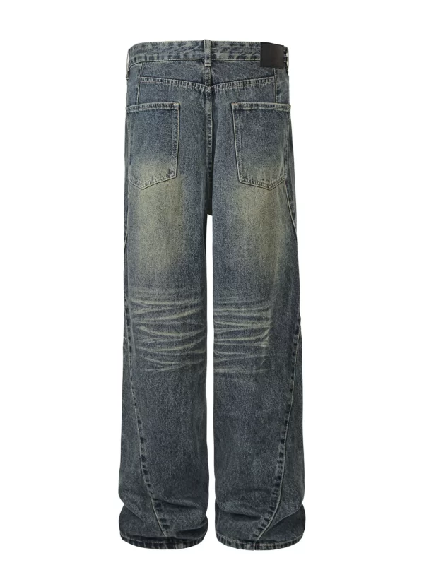 Men's High Waist Washed Straight Jeans - Image 12