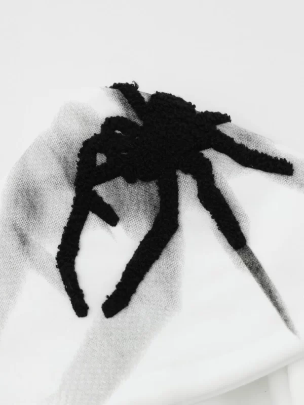 Men's Spider Graphic Oversized Hoodie with Side Button Details - Image 10
