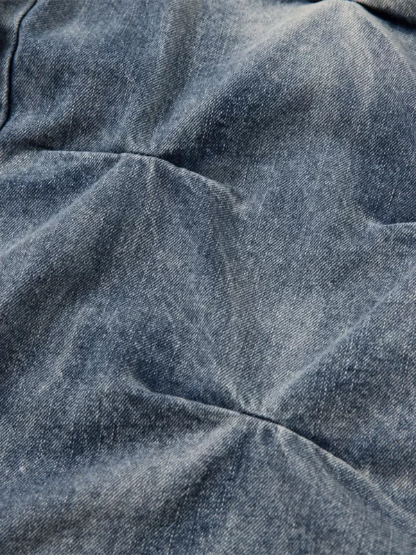 Men's Washed Wide Leg Pleated Jeans - Image 9