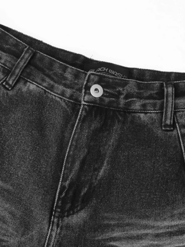 Men's High Waist Washed Straight Jeans - Image 7