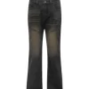 Men's Full Size Vintage Wash Bootcut Denim Jeans Plus Size