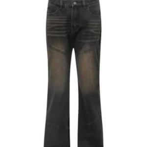 Men's Full Size Vintage Wash Bootcut Denim Jeans Plus Size