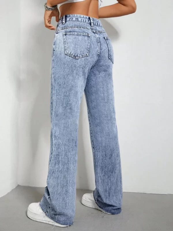 Contrast Bootcut Jeans with Pockets - Image 6