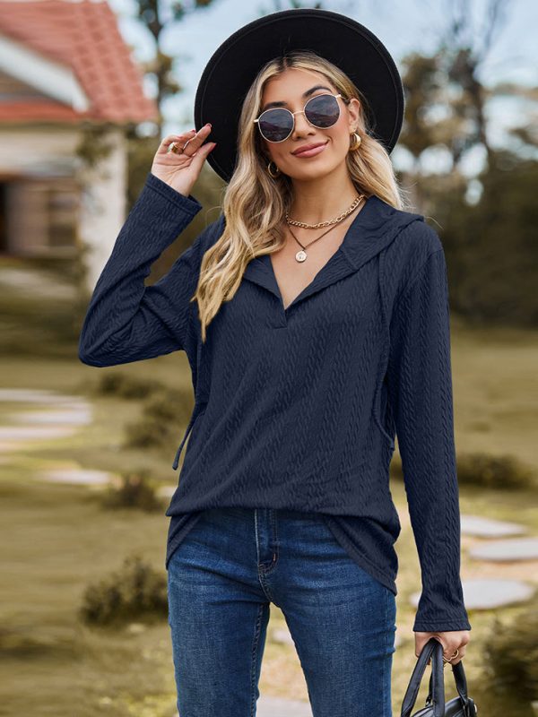 Cable-Knit Hooded Blouse - Image 6