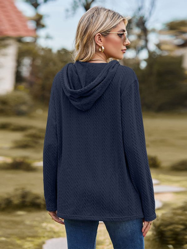 Cable-Knit Hooded Blouse - Image 9