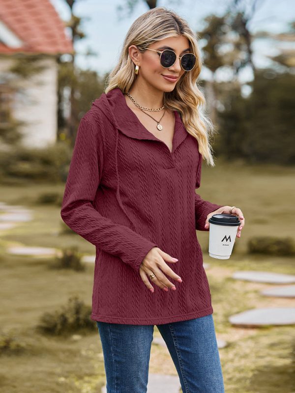 Cable-Knit Hooded Blouse - Image 5