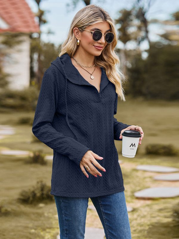 Cable-Knit Hooded Blouse - Image 8