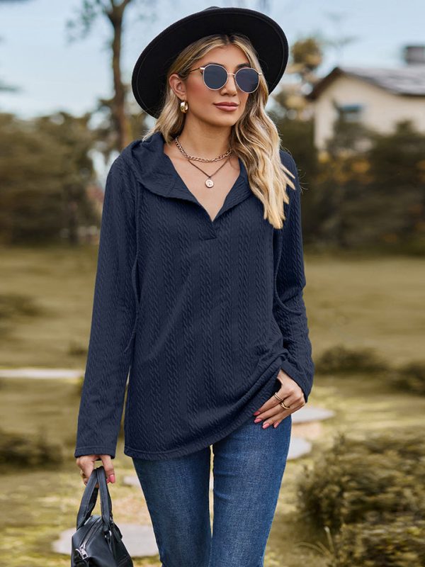 Cable-Knit Hooded Blouse - Image 7