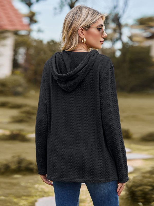 Cable-Knit Hooded Blouse - Image 9