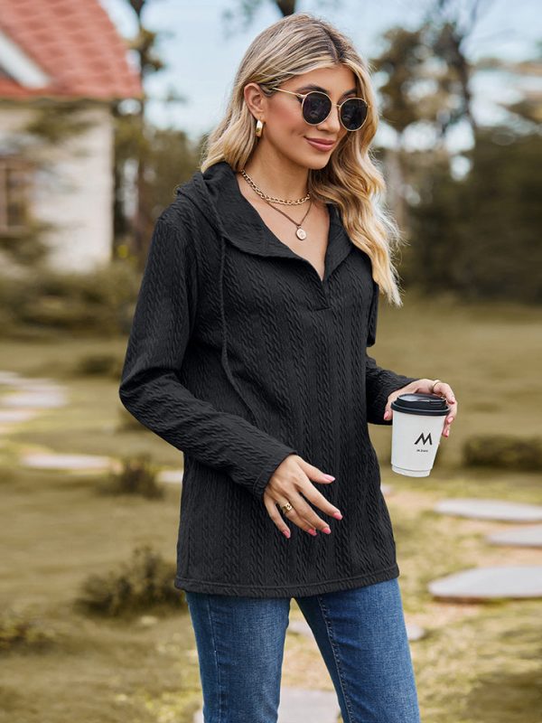 Cable-Knit Hooded Blouse - Image 8