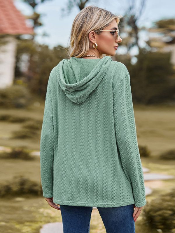 Cable-Knit Hooded Blouse - Image 3