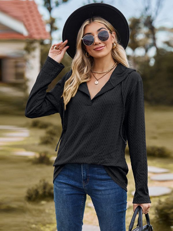 Cable-Knit Hooded Blouse - Image 6