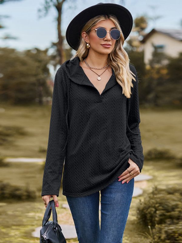 Cable-Knit Hooded Blouse - Image 7