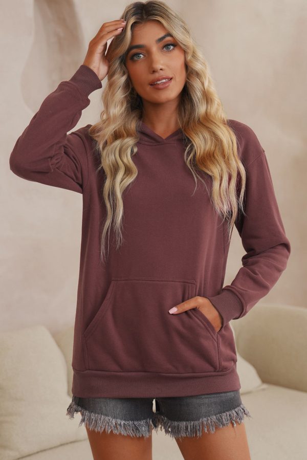Dropped Shoulder Kangaroo Pocket Hoodie - Image 6
