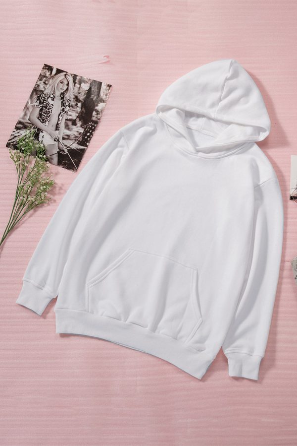 Dropped Shoulder Kangaroo Pocket Hoodie - Image 10