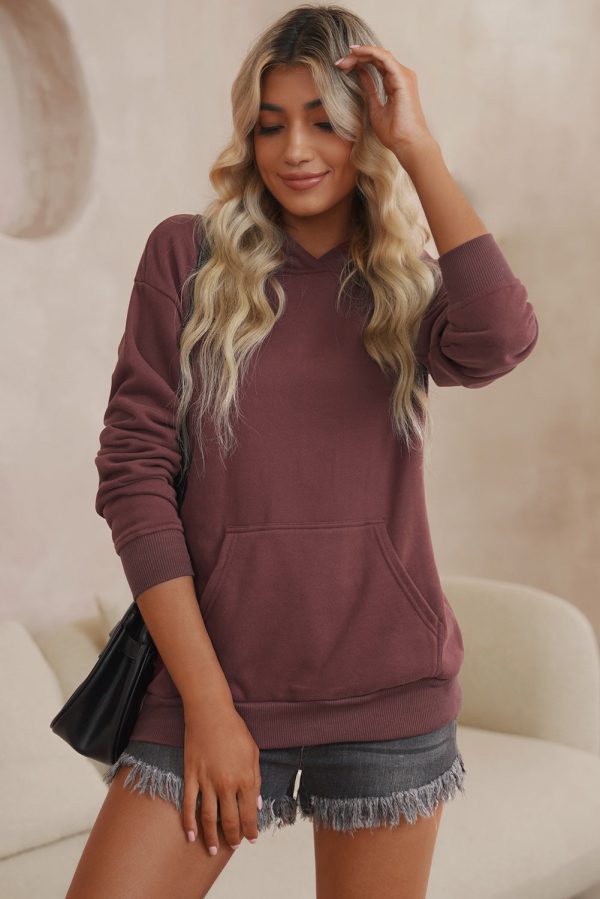 Dropped Shoulder Kangaroo Pocket Hoodie - Image 7