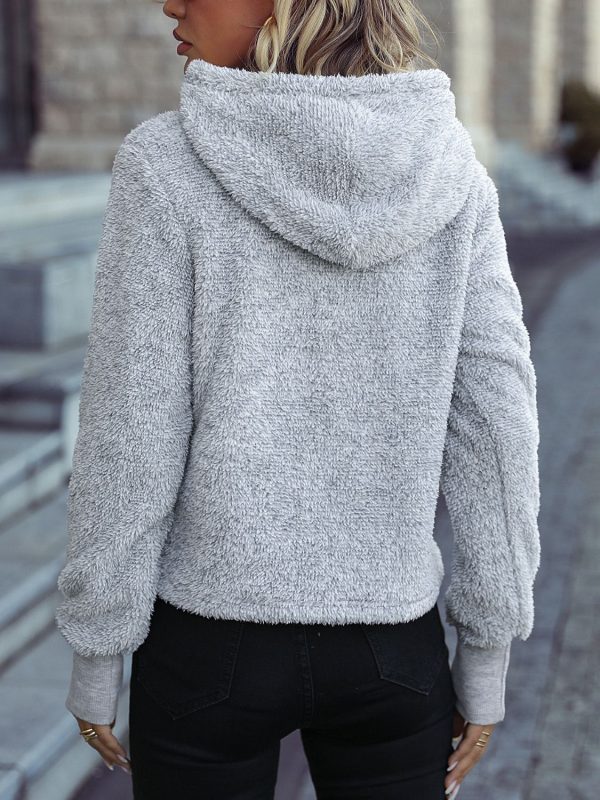 Drawstring Teddy Hoodie - Image 3
