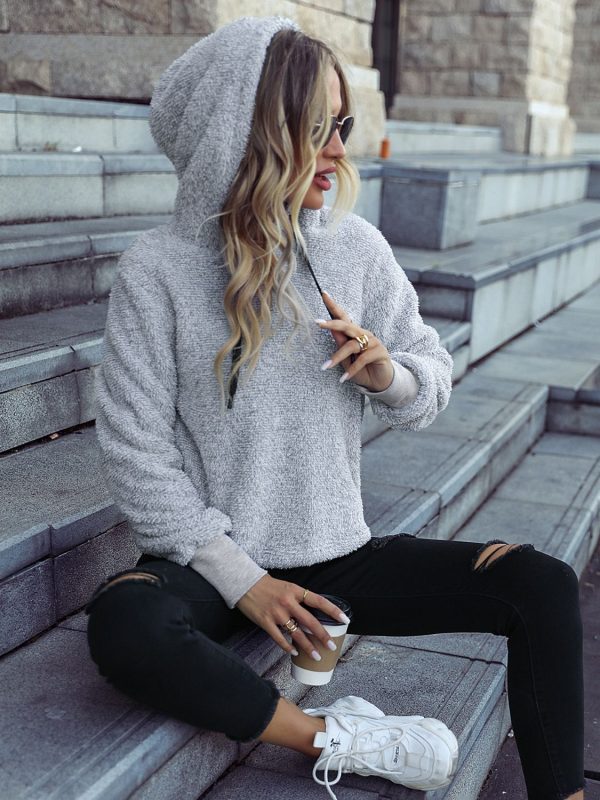 Drawstring Teddy Hoodie - Image 5