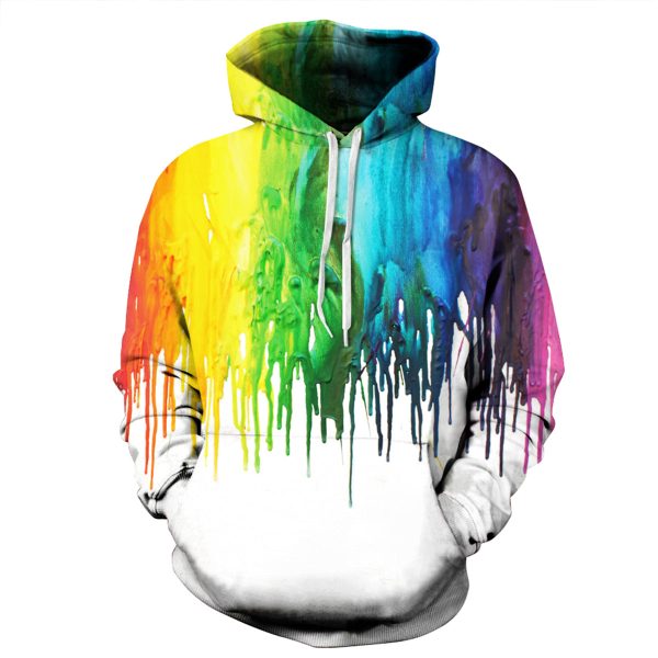 Full Size Printed Drawstring Hoodie with Pockets - Image 3