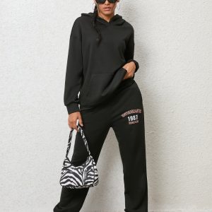 Graphic Hoodie and Sweatpants Set