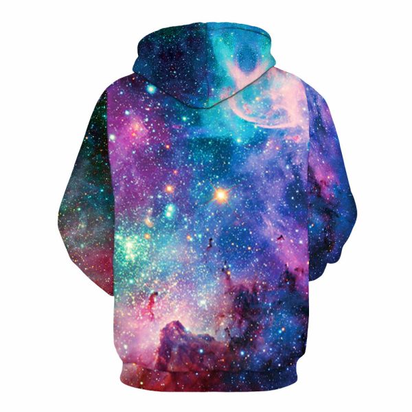 Full Size Printed Drawstring Hoodie with Pockets - Image 4