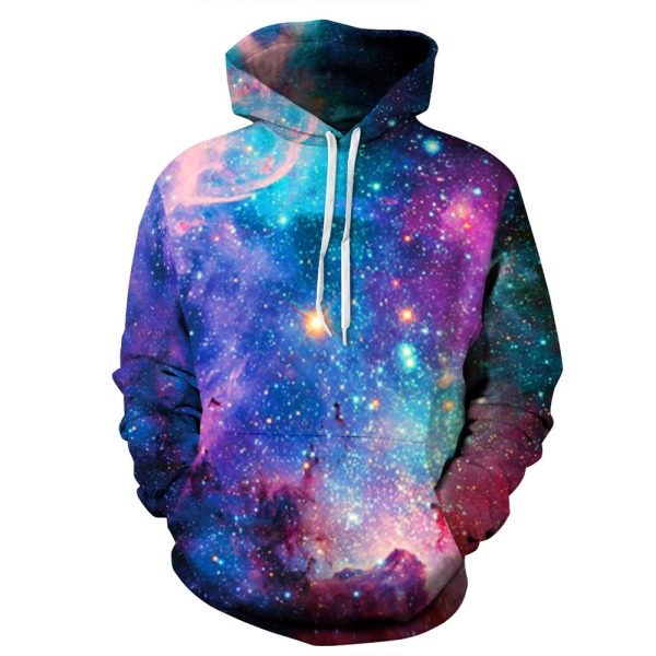 Full Size Printed Drawstring Hoodie with Pockets - Image 3