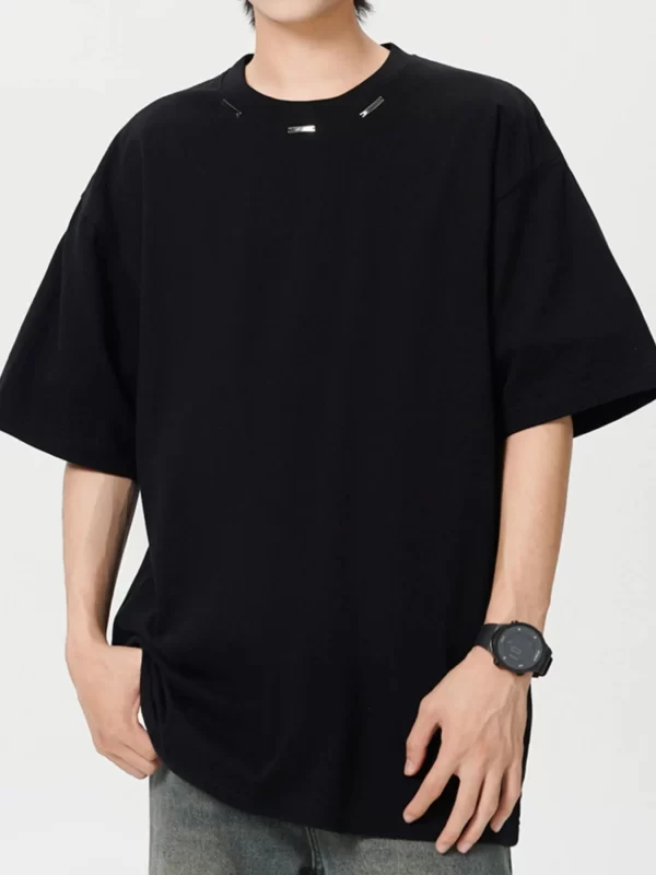 Men's Plus Size Oversized Crew Neck Short Sleeve T-Shirt - Image 7