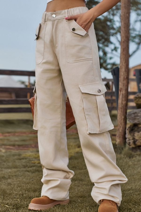 Loose Fit Long Jeans with Pockets - Image 2