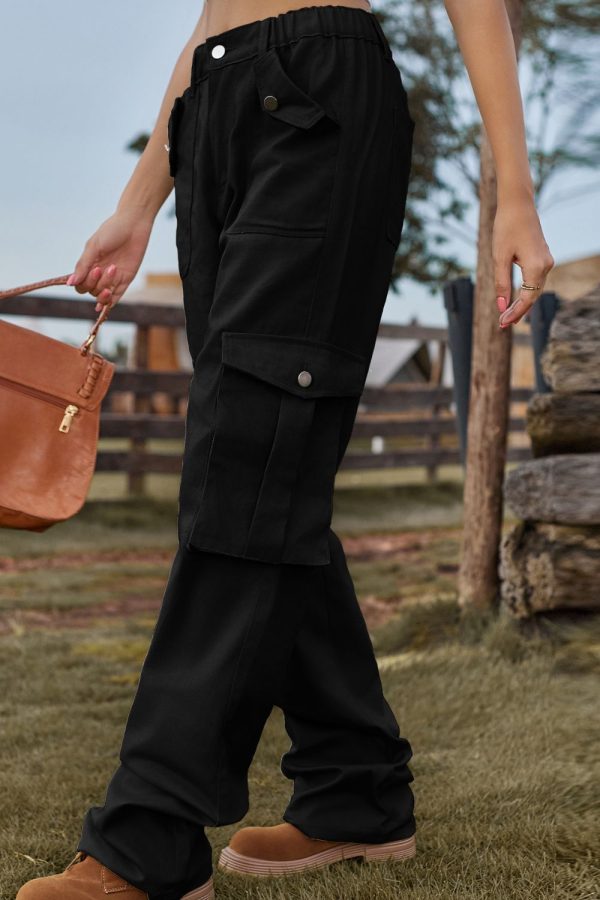 Loose Fit Long Jeans with Pockets - Image 9
