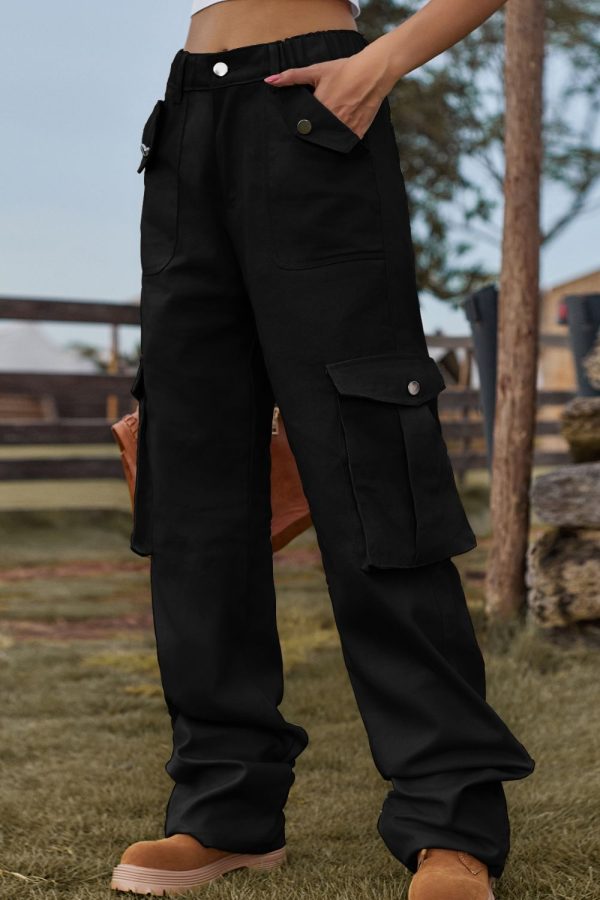 Loose Fit Long Jeans with Pockets - Image 8