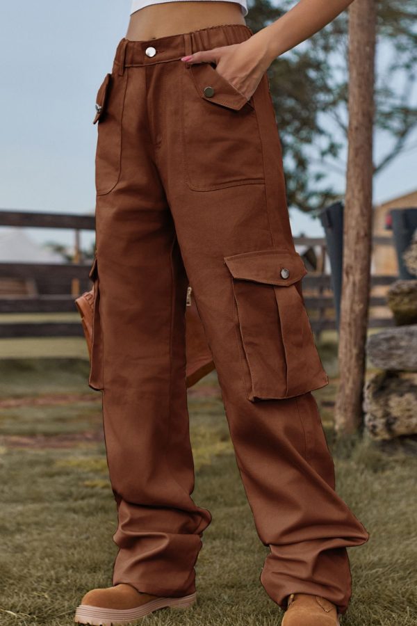 Loose Fit Long Jeans with Pockets - Image 11
