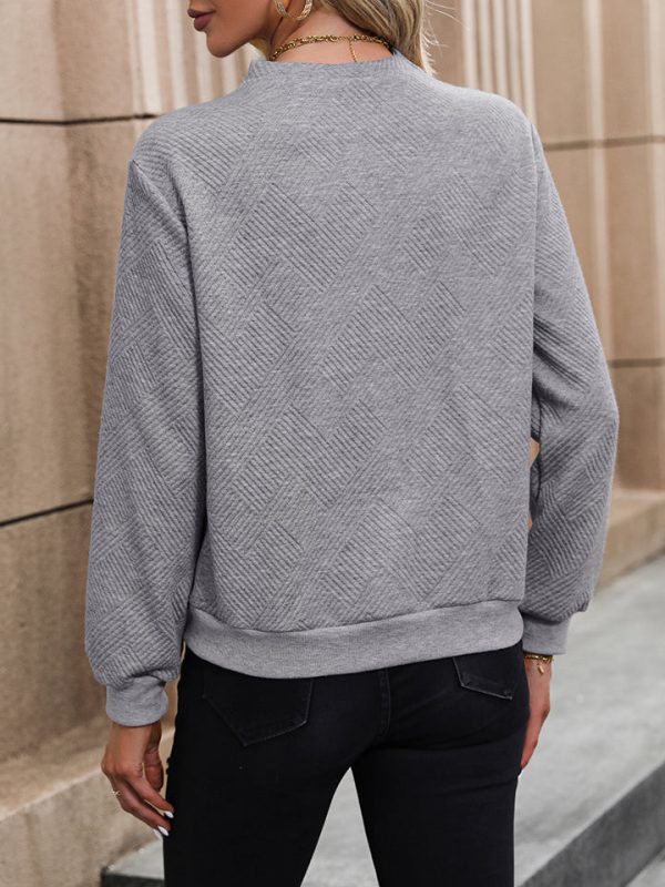 Perfee Asymmetrical Neck Long Sleeve Blouse - Image 3