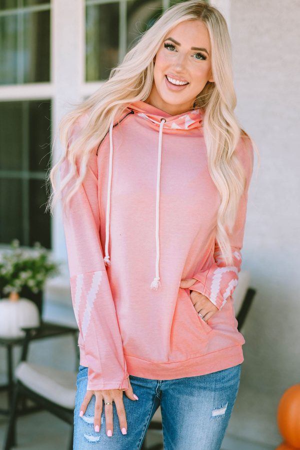 Printed Long Sleeve Hoodie with Pocket - Image 6