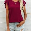 Round Neck Butterfly Sleeve Top