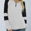 Shiny Waffle-Knit Raglan Sleeve Zipper Front Hoody