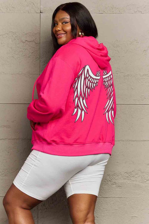 Simply Love Full Size Angel Wings Graphic Hoodie - Image 5