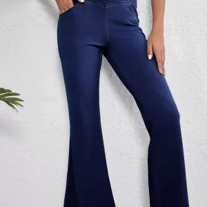 Asymmetric Waist Flare Jeans