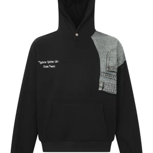 Men's Long Sleeve Patchwork Hoodie