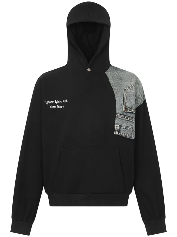Men's Long Sleeve Patchwork Hoodie