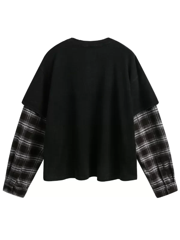 Men's Plaid Long Sleeve Henley Sweatshirt - Image 5