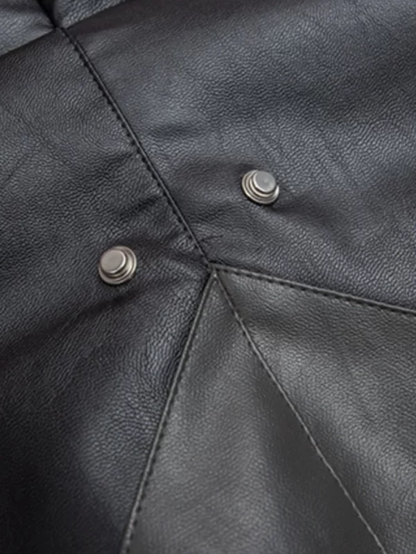 Men's Faux Fur Hooded Contrast Bomber Jacket - Image 4