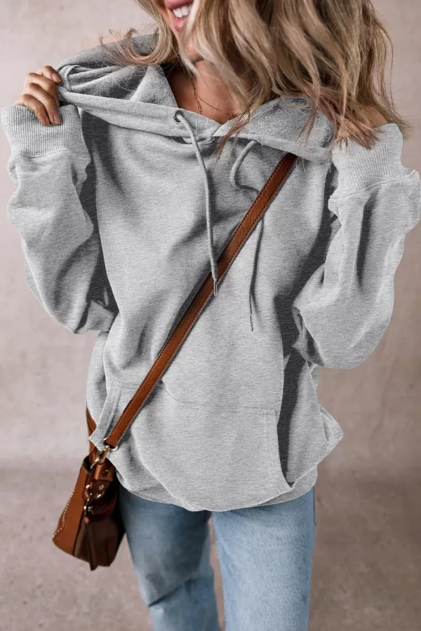 Drawstring Pocketed Long Sleeve Hoodie - Image 15