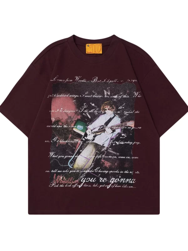 Men's Vintage Graphic Short Sleeve Oversized T-Shirt - Image 9