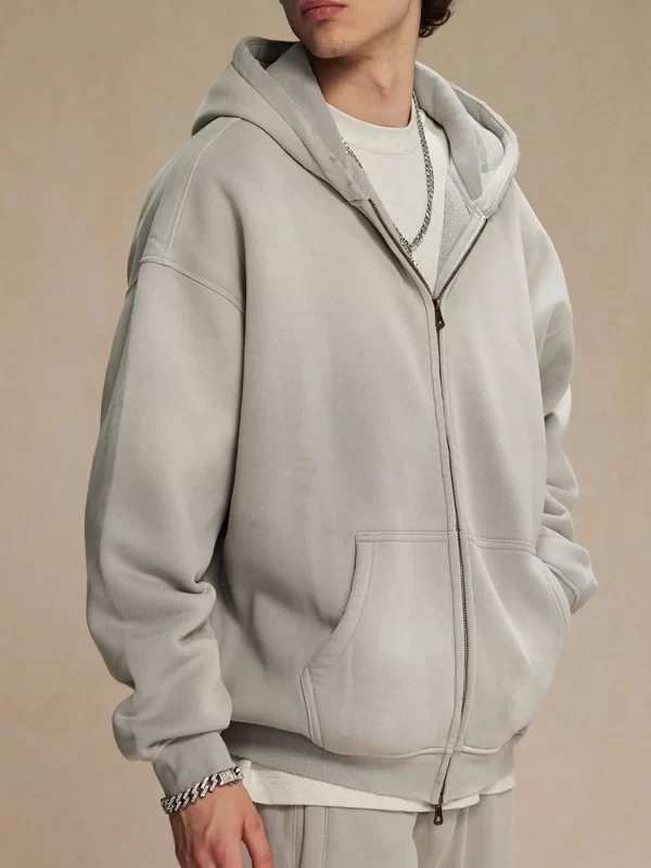 Men's Oversized Casual Zip-Up Hoodie - Image 3