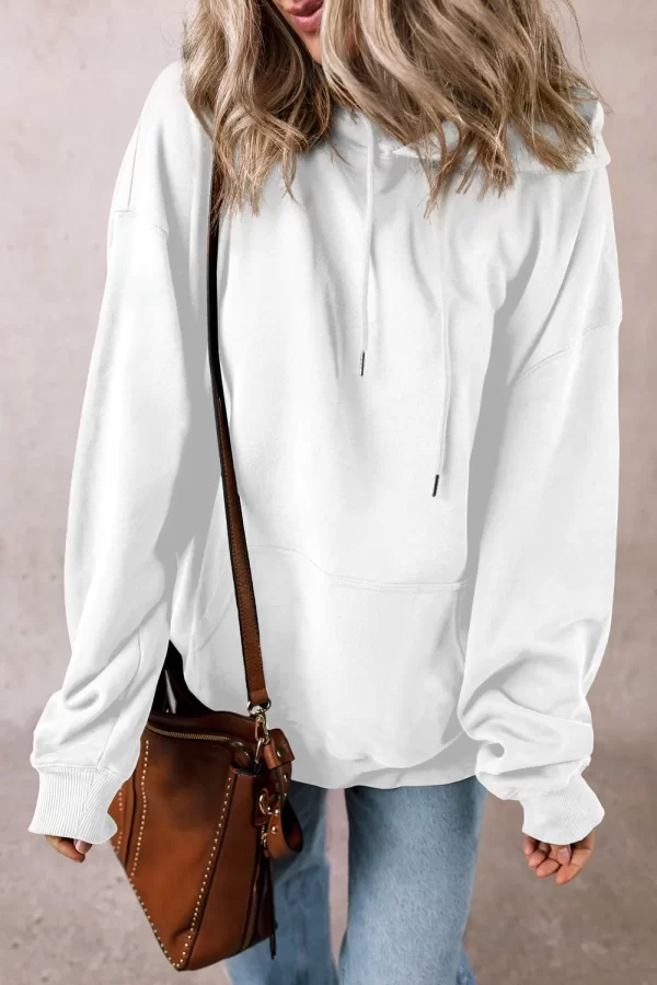 Drawstring Pocketed Long Sleeve Hoodie - Image 19