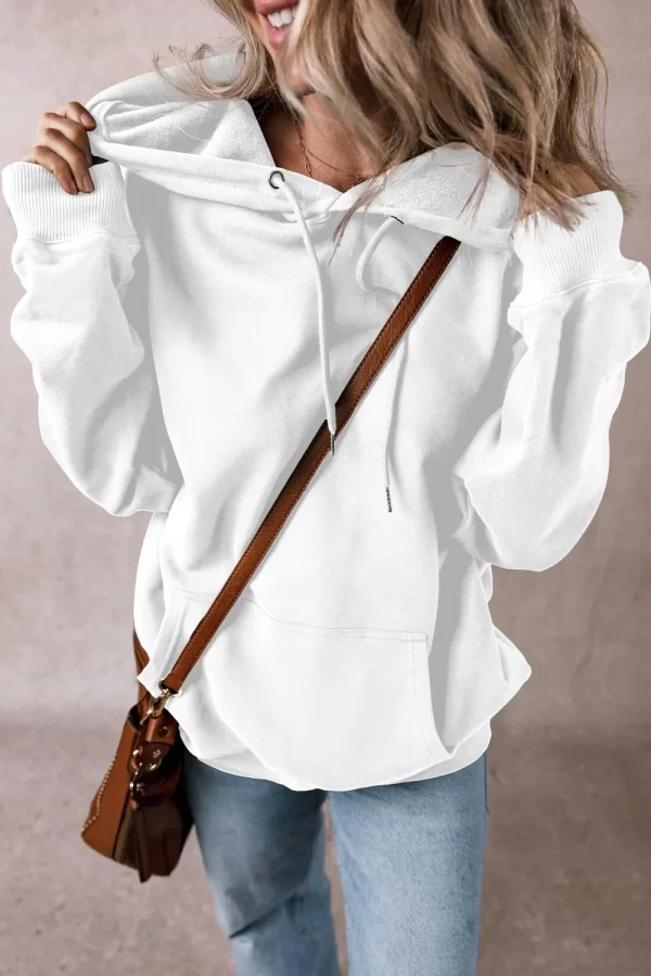 Drawstring Pocketed Long Sleeve Hoodie - Image 20