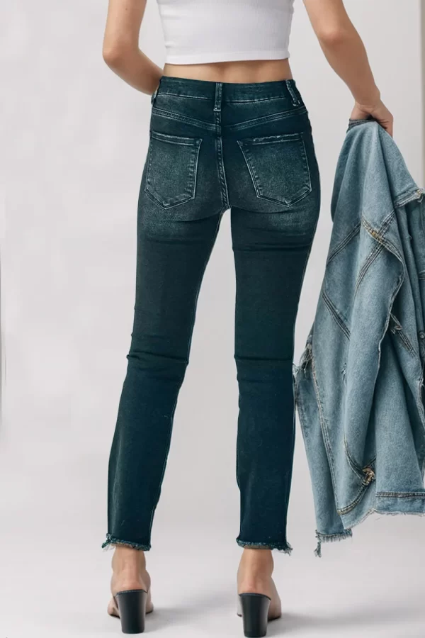 Mid-Rise Waist Skinny Jeans with Pockets - Image 3