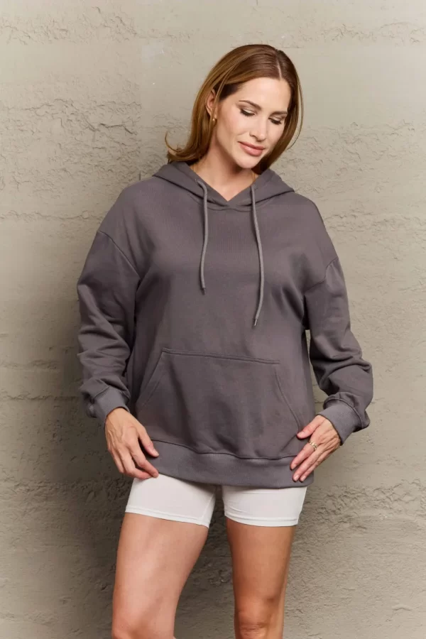 Full Size Long Sleeve Dropped Shoulder Hoodie - Image 14