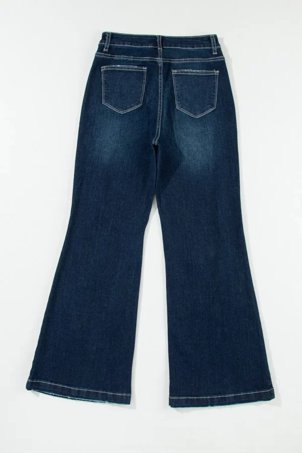 Distressed Wide Leg Jeans with Pockets - Image 4